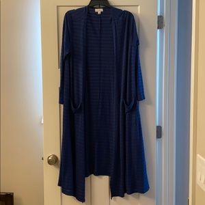 LuLaRoe Sarah Cardigan. Navy and Green